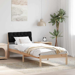 Estrutura da cama com cabeceira castanho e preto 75 x 190 cm