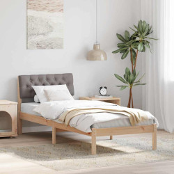 Estrutura da cama com cabeceira marrom e taupe 75 x 190 cm