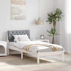 Estrutura da cama branco e cinza claro 75 x 190 cm