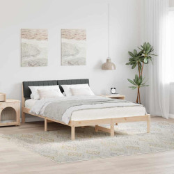 Estrutura da cama castanho e cinzento-escuro 135 x 190 cm
