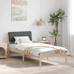 Estrutura da cama castanho e cinzento-escuro 75 x 190 cm