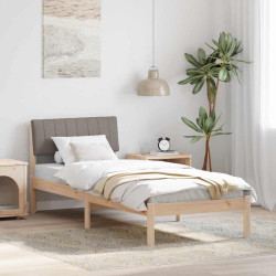 Estrutura da cama com cabeceira marrom e taupe 75 x 190 cm