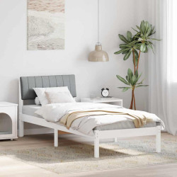 Estrutura da cama branco e cinza claro 75 x 190 cm