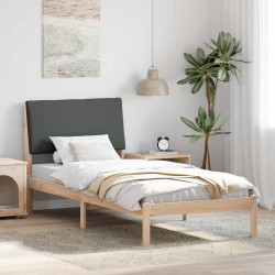 Estrutura da cama castanho e cinzento-escuro 100 x 200 cm