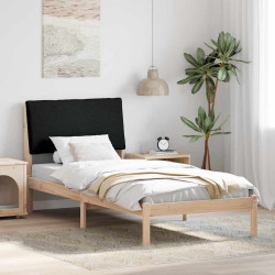 Estrutura da cama com cabeceira castanho e preto 100 x 200 cm