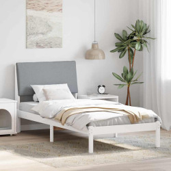 Estrutura da cama branco e cinza claro 100 x 200 cm
