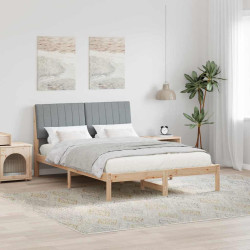 Estrutura da cama com cabeceira castanho 135 x 190 cm