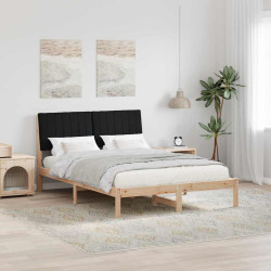 Estrutura da cama com cabeceira castanho 135 x 190 cm