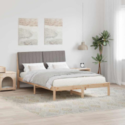 Estrutura da cama com cabeceira castanho 135 x 190 cm