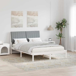 Estrutura da cama com cabeceira branco 135 x 190 cm