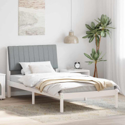 Estrutura da cama com cabeceira branco 100 x 200 cm