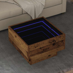 Mesa de centro madeira antiga 50 x 50 x 30 cm