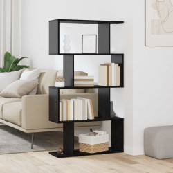 Gabinete de livros 4 níveis 70 x 24 x 129 cm carvalho preto