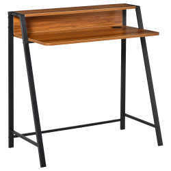 Secretária Mesa de Computador 84x45x85cm com Bancada de Madeira e Pés de Metal Estilo Moderno para Escritório Estúdio Dormitório