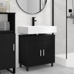 Unidade de vaidade para banheiro preto 60 x 35 x 60 cm