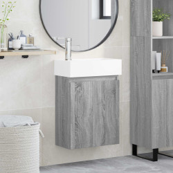 Conjunto de móveis de banheiro com torneira sonoma cinzento