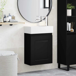 Conjunto de móveis de banheiro com torneira preto