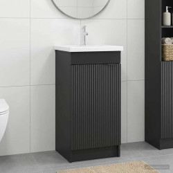 Gabinete de banheiro com pia preto 42 x 40 x 84,5 cm