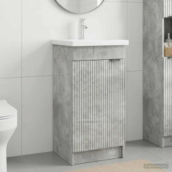 Gabinete de banheiro com pia cinzento cimento 42 x 40 x 84,5 cm