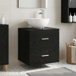 Vanidade com pia de parede carvalho preto 49,5 x 35 x 63 cm