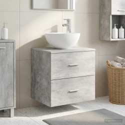 Vanidade com pia de parede cinzento cimento 49,5 x 35 x 63 cm
