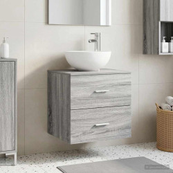 Vaidade com pia suspensa sonoma cinzento 49,5 x 41 x 64,5 cm