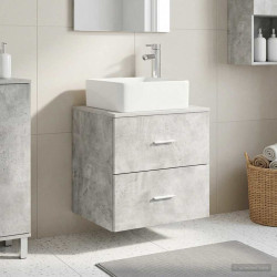 Vaidade com pia suspensa cinzento cimento 53 x 34,5 x 63 cm