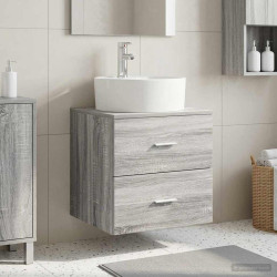 Vaidade com pia suspensa sonoma cinzento 49,5 x 44,5 x 65 cm