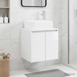 Vaidade com pia suspensa branco brilhante 49,5 x 41 x 63 cm