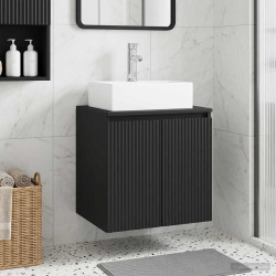 Vaidade com pia suspensa preto 49,5 x 41 x 62,5 cm
