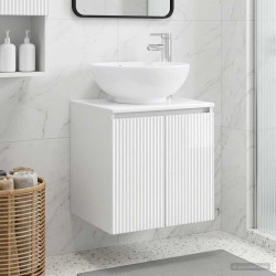 Vaidade com pia suspensa branco brilhante 49,5 x 44,5 x 65 cm