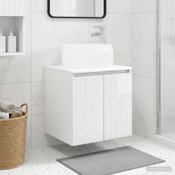 Vaidade com pia suspensa branco brilhante 49,5 x 44,5 x 66 cm
