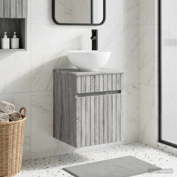 Vanidade de pia de parede sonoma cinzento 39 x 35 x 63 cm