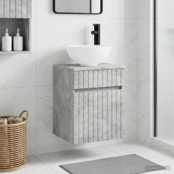 Vanidade de pia de parede cinzento cimento 39 x 41 x 64,5 cm