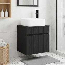 Vanidade de pia de parede preto 49 x 41 x 63 cm
