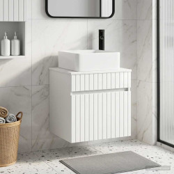 Vanidade de pia de parede branco brilhante 49 x 41 x 63 cm