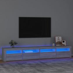 Móvel de TV com luzes LED 240x35x40 cm sonoma cinza