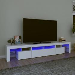 Móvel de TV com luzes LED 230x36,5x40 cm branco