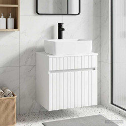 Vanidade de pia de parede branco brilhante 49 x 41 x 63 cm