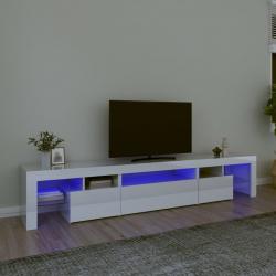Móvel de TV com luzes LED 215x36,5x40 cm branco brilhante