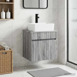 Vanidade de pia de parede sonoma cinzento 49 x 41 x 63 cm