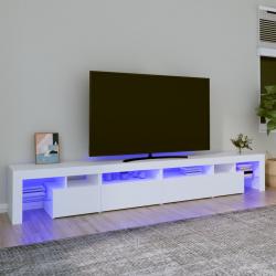 Móvel de TV com luzes LED 280x36,5x40 cm branco