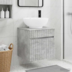 Vanidade de pia de parede cinzento cimento 49 x 44,5 x 66,5 cm