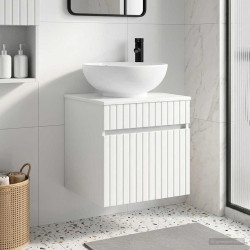 Vanidade de pia de parede branco brilhante 49 x 44,5 x 66,5 cm