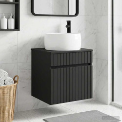 Vanidade de pia de parede preto 49 x 44,5 x 66 cm