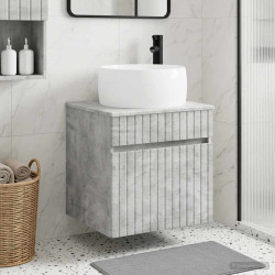 Vanidade de pia de parede cinzento cimento 49 x 44,5 x 66 cm