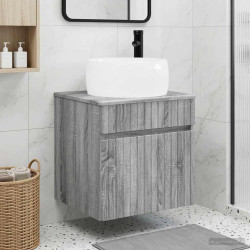 Vanidade de pia de parede sonoma cinzento 49 x 44,5 x 66 cm