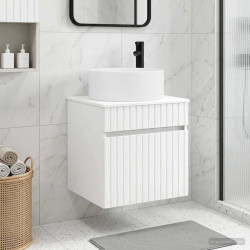 Vanidade de pia de parede branco 49 x 44,5 x 65,5 cm