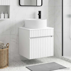 Vanidade de pia de parede branco brilhante 49 x 44,5 x 65,5 cm