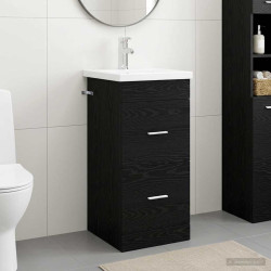 Gabinete de banheiro com pia carvalho preto 42 x 40 x 84,5 cm